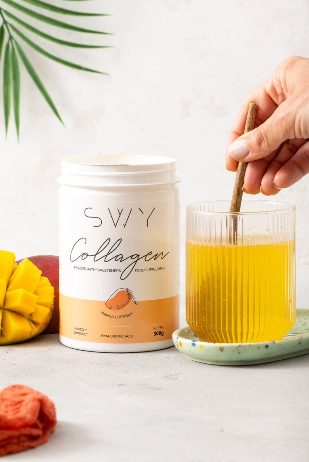 Hydrolysed Collagen Mango food supplement with sweeteners