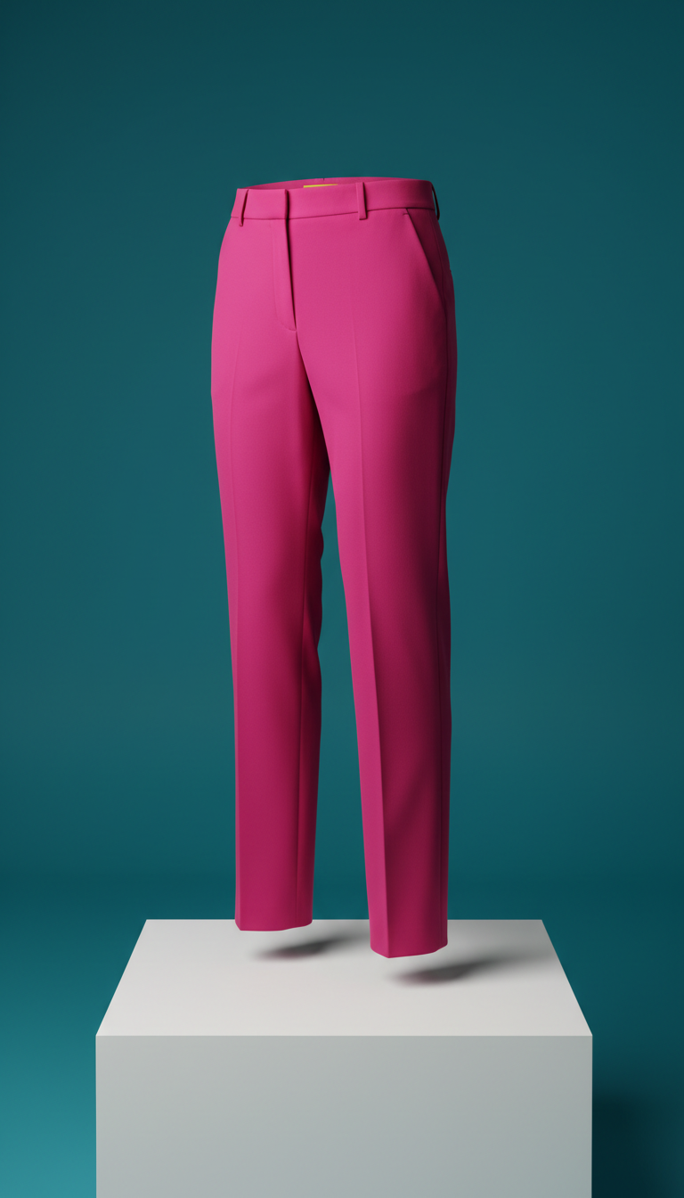 Vivid Magenta Straight-Leg Trousers