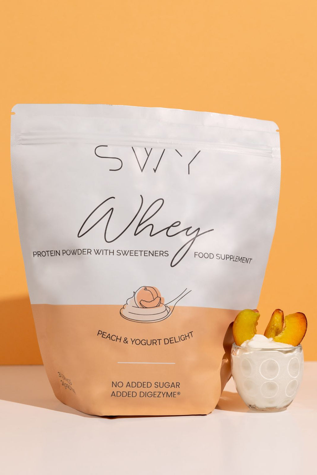 Whey Protein Strawberry - food supplement with sweeteners